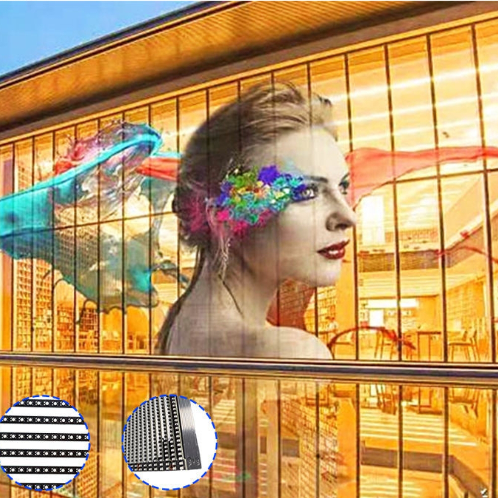 Indoor Ultra Transparent P3.91 LED Display Screen for Glass Window Wall Showroom
